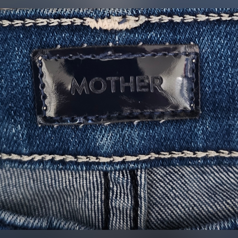 MOTHER The Mid Rise Dazzler Crop Fray ' Squeeze It ' Women's Jeans Size 26 - Picture 7 of 12